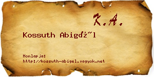Kossuth Abigél névjegykártya